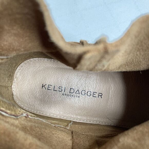 Kelsi Dagger Women’s Brooklyn Kamper Brown‎ Suede Chunky Heel Boho Booties Sz 7 - Picture 2 of 3
